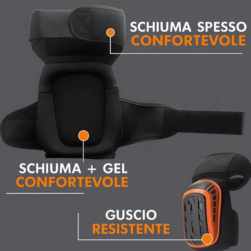 Ginocchiere da Lavoro Professionali in Gel MARNO™ Pro